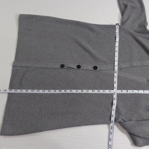 J Jill Women’s 3-Button Cotton Blend Ribbed Long Gray Cardigan Sweater Size M - Picture 3 of 6